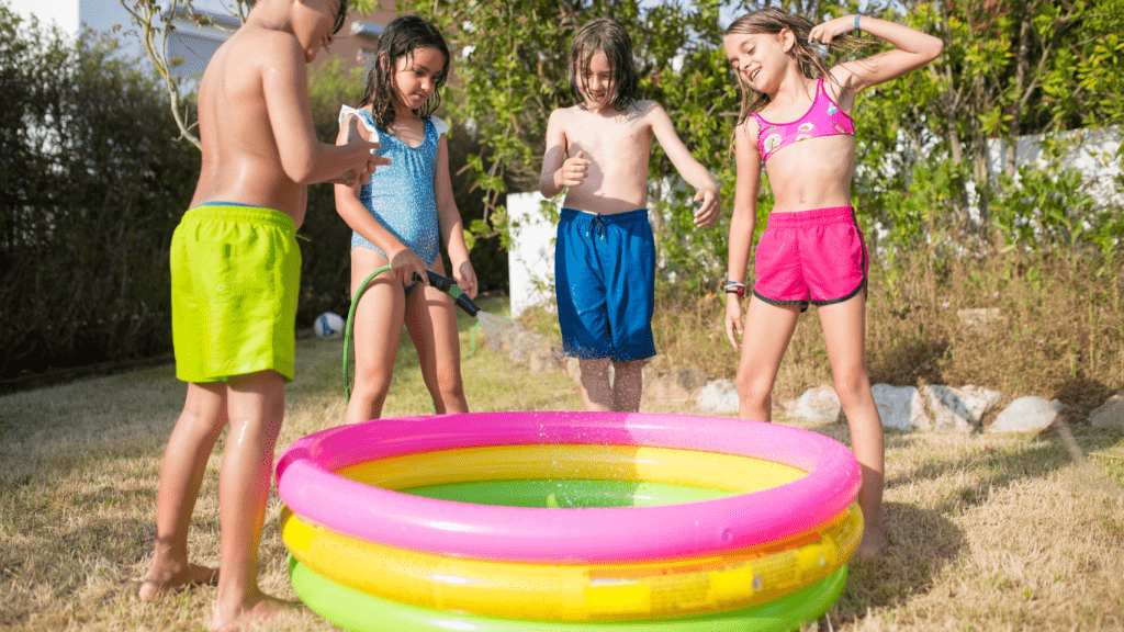 kids playing in the pool
