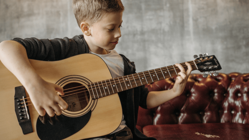 a children playing guitar