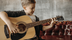 a children playing guitar