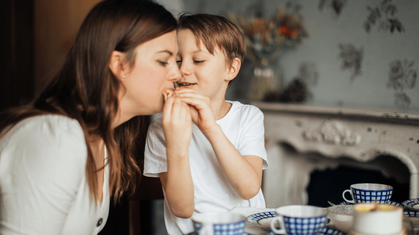 a mother and son