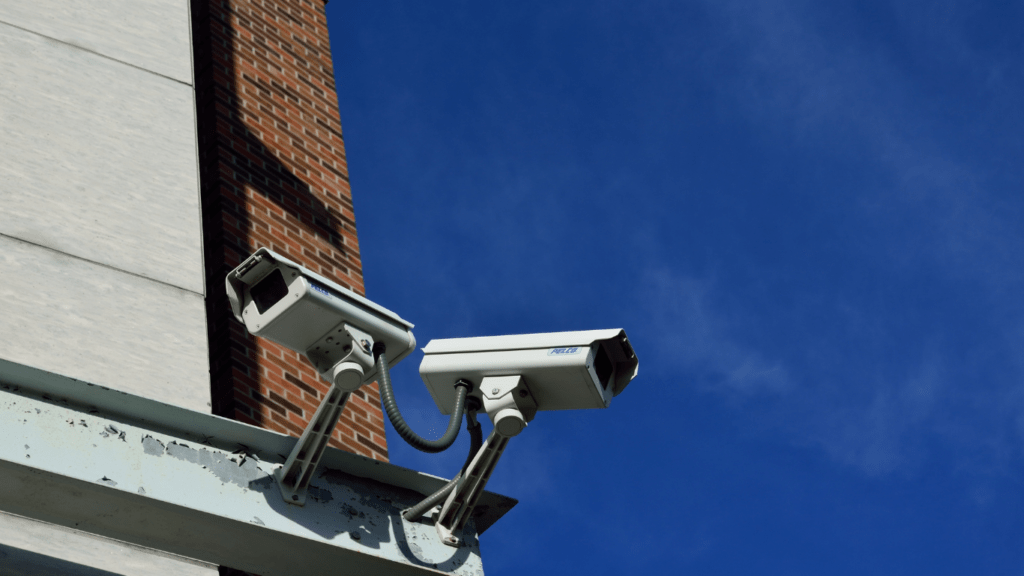 a close up of a security camera