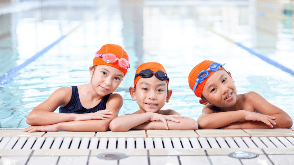 children at the pool