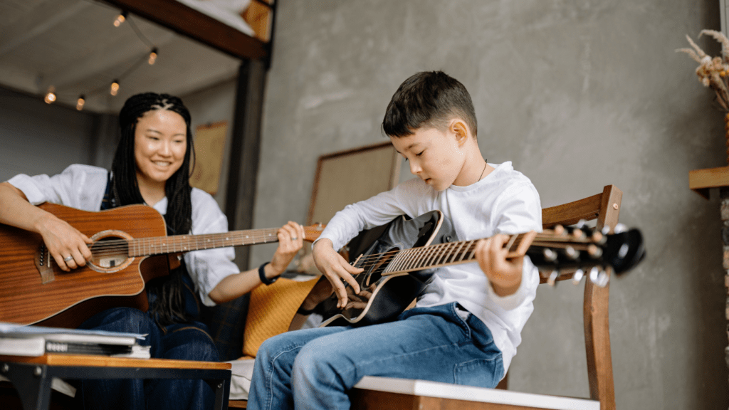 a children playing guitar