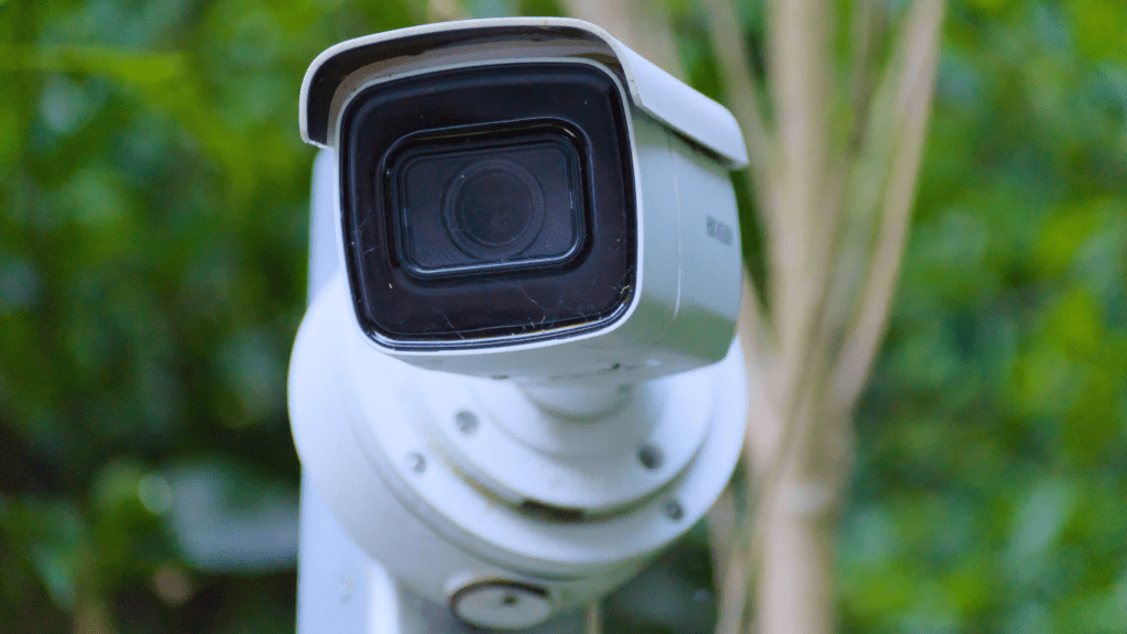 a close up of a security camera