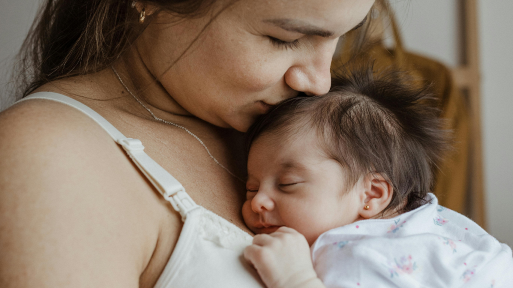 a mom and a baby