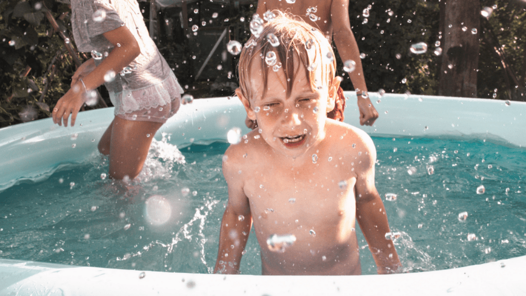 kids playing in the pool